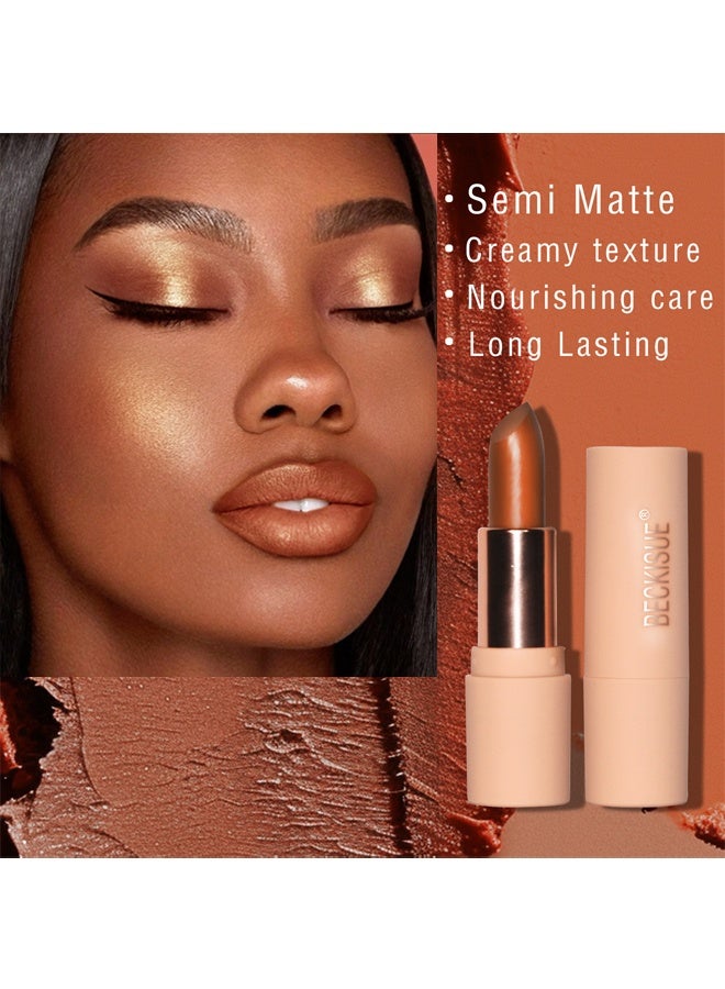 Beckisue Semi Matte Lipstick Creamy Natural Nude Lipstick Moisturizing and Smooth Lip  for All Skin (Color 301) - Image 2